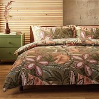 Habitat Cotton Painterly Leaf Green Bedding Set - Single