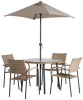 Argos Home Cusco 4 Seater Rattan Effect Patio Set - Natural