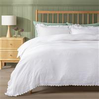 Argos Home Washed Scallop White Bedding Set - King size