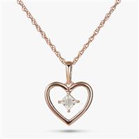 Revere Sterling Silver Diamond Heart Pendant Necklace