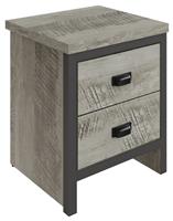 GFW Boston 2 Drawer Bedside Table - Grey