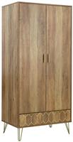 GFW Orleans 2 Door 1 Drawer Wardrobe - Mango Wood Effect