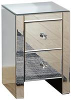 GFW 2 Drawer Bedside Table - Mirrored