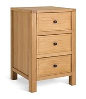 Habitat Finchley 3 Drawer Bedside Table - Oak