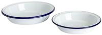 Falcon Round Enamel Coated Steel Pie Dish Set of 2 - White
