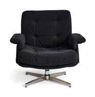 Habitat Dawson Fabric Swivel Chair - Charcoal