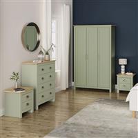 GFW Lancaster 4 Piece 3 Door Wardrobe Set - Green