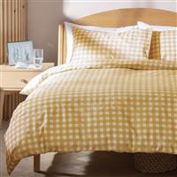 Habitat Herbalist Plain Gingham Yellow Bedding Set - Double