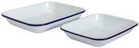 Falcon Enamel Coated Steel Bake Pan Set of 2 - White