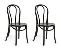 Habitat Larsa Pair of Solid Wood Dining Chairs - Black