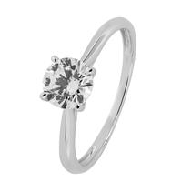 Revere 9ct White Gold Cubic Zirconia Engagement Ring - T