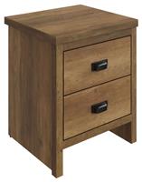 GFW Boston 2 Drawer Bedside Table - Oak