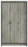 GFW Boston 3 Door Wardrobe - Grey Oak