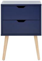 GFW Nyborg 2 Drawer Bedside Table - Blue