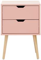 GFW Nyborg 2 Drawer Bedside Table - Pink