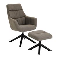 Argos Home Marnie Fabric Swivel Chair and Footstool - Grey