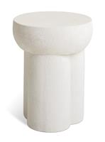 Habitat Palma Round Concrete Effect Garden Side Table- White