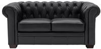 Habitat Chesterfield Leather 2 Seater Sofa - Black