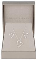 Simply Silver Sterling Silver 925 Heart Jewellery Set