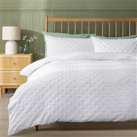 Argos Home Embossed Texture White Bedding Set - Single