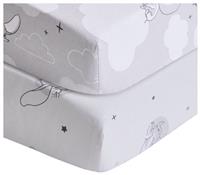 Disney Dumbo Cotton Twin Pack Nursery Fitted Sheet - Cot