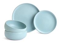 Habitat 12 Piece Reactive Stoneware Dinner Set - Blue