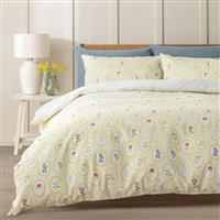 Argos Home Floral Woodblock Yellow Bedding Set - Double