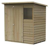 Forest 4Life Overlap 1 Window Pent Shed - 6 x 4ft