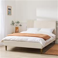 Argos Home Ada Double Velvet Bed Frame - Natural