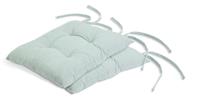 Habitat Chambray Pack of 2 Seat Cushions - Duck Egg
