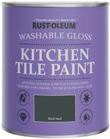 Rust-Oleum Kitchen Tile Gloss Paint 750ml - Black Sand