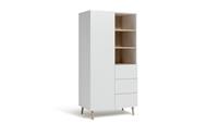 Habitat Skandi 1 Door 3 Drw Open Wardrobe -White Two Tone