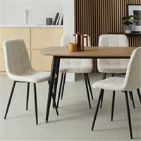 Argos Home Cobin Pair of Boucle Dining Chairs - White