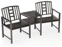 Greenhurst Hartlebury Metal Garden Love Seats - Black