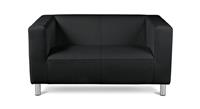 Argos Home Moda Small Faux Leather 2 Seater Sofa - Black