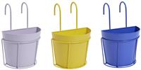 Home 16cm Balcony Metal Planter - Set of 3