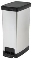 Moda 40 Litre Slim Pedal Bin - Silver