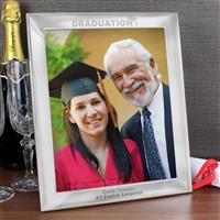 Personalised Message Graduation Photo Frame -Silver -21x25cm
