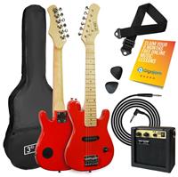 3rd Avenue 1/4 Size Kids Electric Guitar Pack - Red