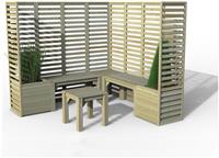 Forest Garden 4 Seater Wooden Garden Patio Set - Natural