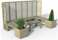 Forest Garden 8 Seater Wooden Garden Patio Set - Natural