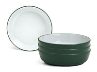 Habitat Two Tone 4 Piece Stoneware Pasta Bowls-Green & White