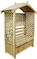 Forest Garden Lyon 2 Seater Wooden Garden Arbour - Natural