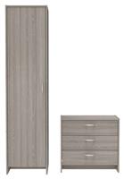 Argos Home Seville 2 Piece 1 Door Wardrobe Set - Grey & Oak