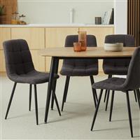 Argos Home Cobin Pair of Boucle Dining Chairs - Charcoal