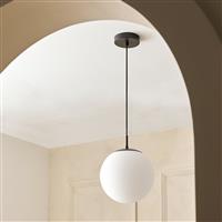 Habitat Boyd Glass Pendant Light - Black