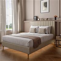 XR Living Maisie Double Fabric Bed Frame - Cream