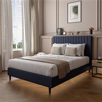 XR Living Maisie Double Fabric LED Bed Frame - Navy