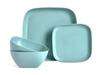 Habitat 12 Piece Stoneware Dinner Set - Matte DuckEgg