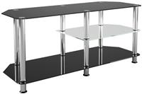 AVF SDC1140-5 Up to 55 Inch Glass TV Stand - Black & Chrome